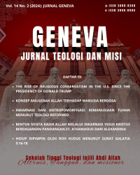 Image of GENEVA JURNAL TEOLOGI DAN MISI Vol. 14 No. 2 (2024) : JURNAL GENEVA